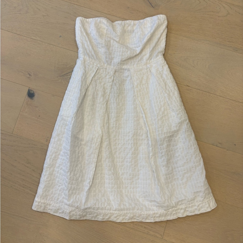 J. Crew strapless pleated cotton dress size 0